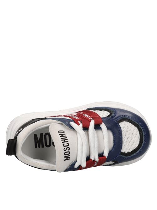 Sneakers in pelle ed ecopelle MOSCHINO | 80450 TRESOR/GINEVRABIANCO-BLU-ROSSO-NERO
